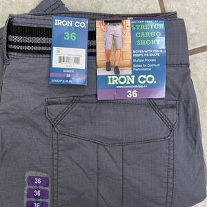 Iron Co. Men’s Stretch Cargo Shorts, size 36 - NWT!